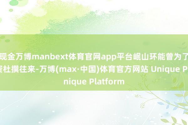 现金万博manbext体育官网app平台岷山环能曾为了获取融资杜撰往来-万博(max·中国)体育官方网站 Unique Platform