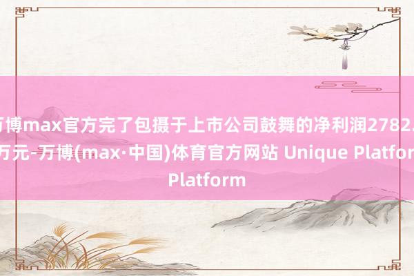 万博max官方完了包摄于上市公司鼓舞的净利润2782.37万元-万博(max·中国)体育官方网站 Unique Platform