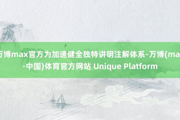 万博max官方为加速健全独特讲明注解体系-万博(max·中国)体育官方网站 Unique Platform