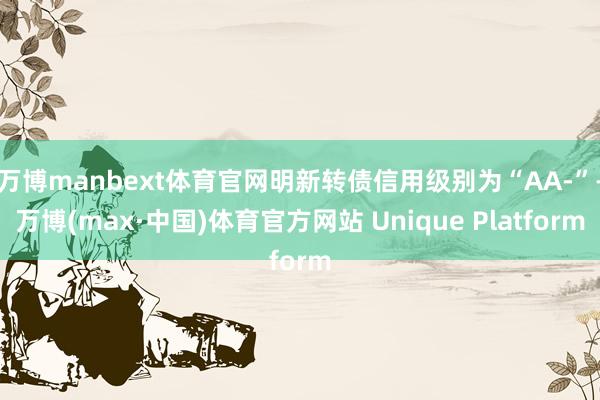 万博manbext体育官网明新转债信用级别为“AA-”-万博(max·中国)体育官方网站 Unique Platform