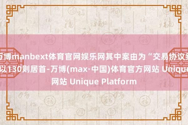 万博manbext体育官网娱乐网其中案由为“交易协议纠纷”的公告以130则居首-万博(max·中国)体育官方网站 Unique Platform