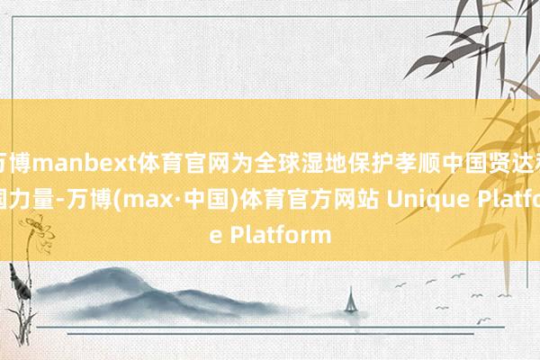万博manbext体育官网为全球湿地保护孝顺中国贤达和中国力量-万博(max·中国)体育官方网站 Unique Platform