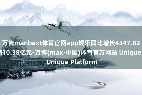 万博manbext体育官网app娱乐同比增长4347.82%；净利润10.38亿元-万博(max·中国)体育官方网站 Unique Platform