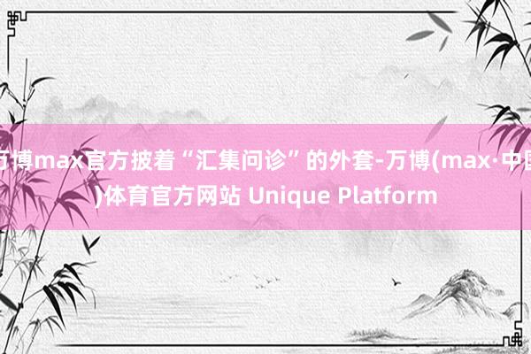 万博max官方披着“汇集问诊”的外套-万博(max·中国)体育官方网站 Unique Platform