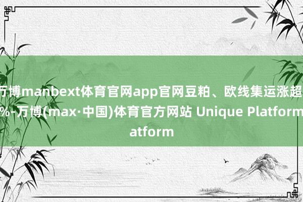 万博manbext体育官网app官网豆粕、欧线集运涨超1%-万博(max·中国)体育官方网站 Unique Platform